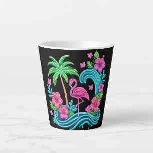 Tropical Neon Flamingo Milchtasse