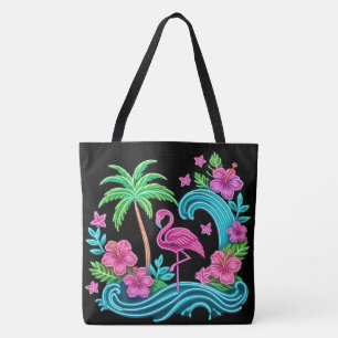 Tropical Neon Flamingo Tasche