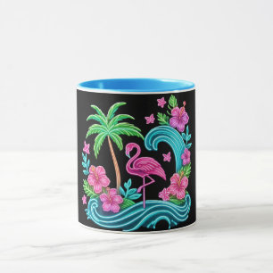 Tropical Neon Flamingo Tasse