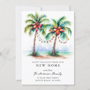 Tropical New Zuhause Weihnachtskarte Ankündigung