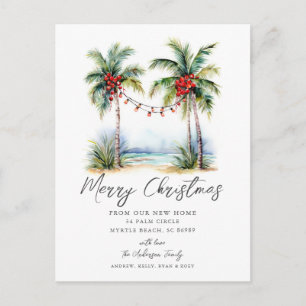 Tropical New Zuhause Weihnachtskarte Ankündigungspostkarte