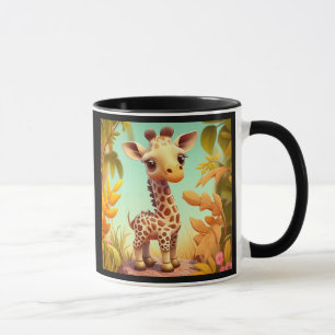 Tropical Niedlich Baby Giraffe Cartoon Tasse