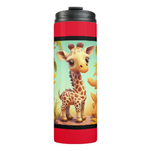 Tropical Niedlich Baby Giraffe Cartoon Thermosbecher