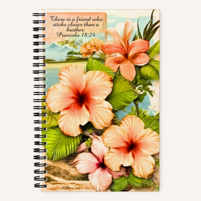 Tropical Notebook Sprüche 18:24 Notizbuch (Vorderseite)