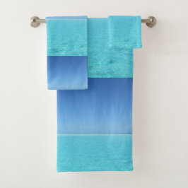 Tropical Ocean Blue Beach Badezimmer Badhandtuch Set
