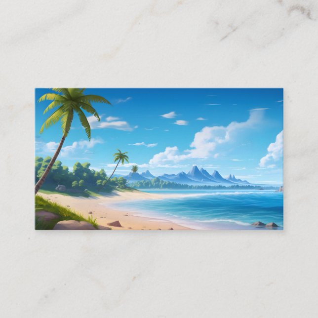Tropical Ocean Island Sandy Beach Shore Begleitkarte (Vorderseite)