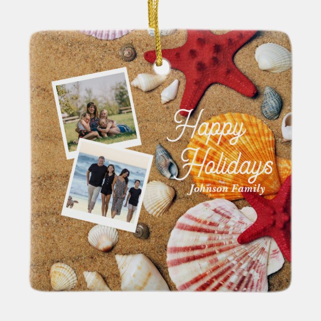 Tropical ocean nautical coastal summer vacation keramikornament (Vorderseite)