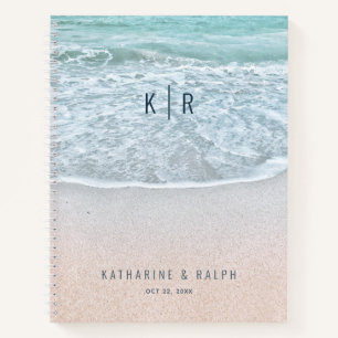 Tropical Ocean & Sandy Beach Wedding Gästebuch Notizbuch