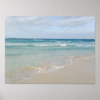 Tropical Ocean Waves and Sandy Beach Poster