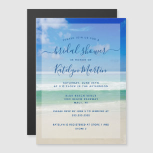 Tropical Ocean Waves Foto Beach Brautparty Magneteinladung