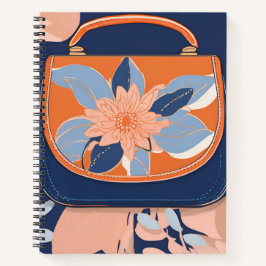 Tropical Orange Blue Ai art Spiral Notebook Notizbuch