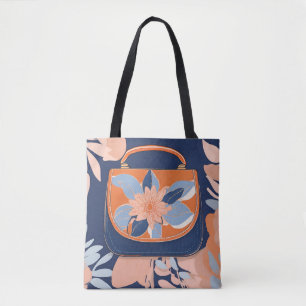 Tropical Orange Blue AI Art Tasche