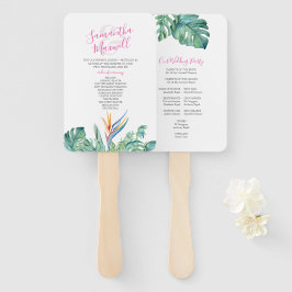 Tropical Orange Blume Wedding Program Fan Fächer