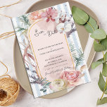 Tropical Orchid Arch Wedding Save the Date Ankündigung<br><div class="desc">Tropical Orchid Arch Save the Date | Blush Floral Beach Wedding Announcement. Announce your special day in elegant tropical style with this Tropical Orchid Arch Save the Date card. Featuring soft watercolor orchids, lush palm leaves, and romantic blush florals, this design creates a beautiful botanical frame around your wedding details....</div>