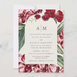 Tropical Orchid Hawaiian Island Wedding  Einladung