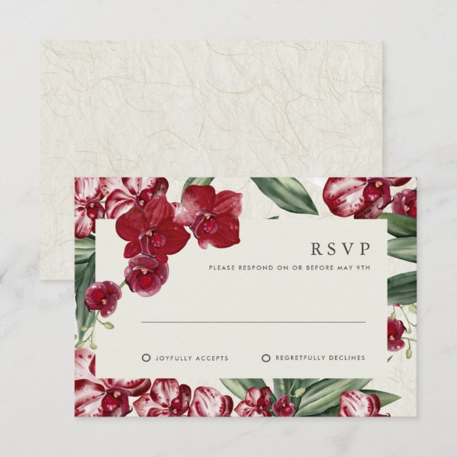 Tropical Orchid Hawaiian Island Wedding Invitation (Devant / Derrière)