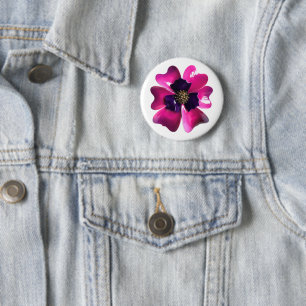 Tropical Orchid MOD Retro Groovy Hawaii Blume Button