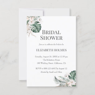 Tropical Orchid Monstera Bridal Einladung