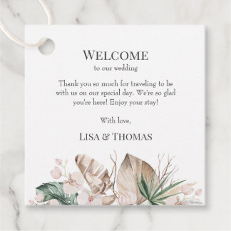 Tropical Orchid Wedding Willkommenstempel Geschenkanhänger
