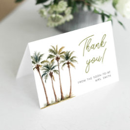 Tropical Palm and Beach Bridal Show Danke Karte