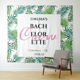 Tropical Palm Bachelorette Crew Party Hintergrund Wandteppich