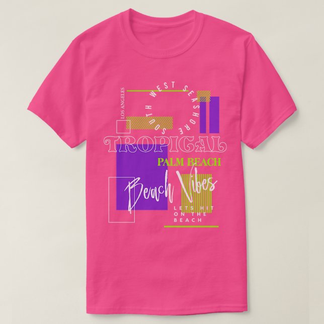 Tropical Palm Beach Vibes TShirt (Design vorne)