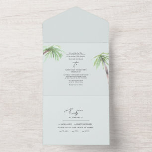 Tropical Palm Blasses Meerwasser  All In One Einla Einladung