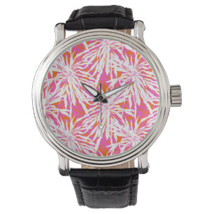 Tropical Palm Blätter Armbanduhr