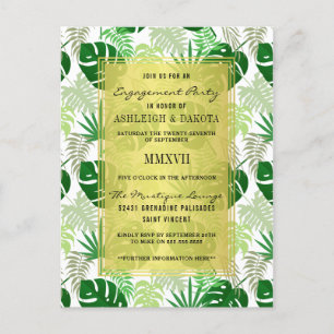 Tropical Palm Blätter Botanische Engagement Party Einladungspostkarte