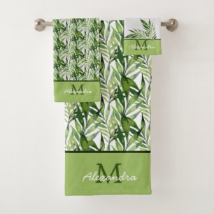 Tropical Palm Blätter Coastal Muster Badehandtuch  Badhandtuch Set
