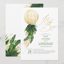 Tropical Palm Blätter Gold Balloon Baby Shower