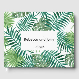 Tropical Palm Blätter Greenerity Wedding Gästebuch