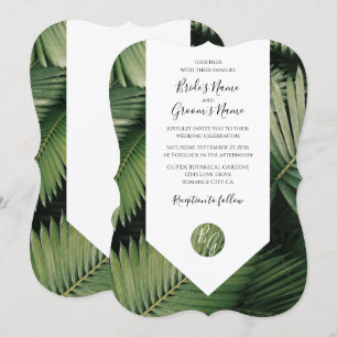 Tropical Palm Blätter Grüne Hochzeit Einladungen