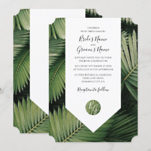 Tropical Palm Blätter Grüne Hochzeit Einladungen