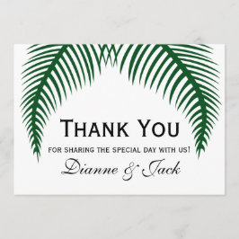 Tropical Palm Blätter Hochzeit Vielen Dank Dankeskarte