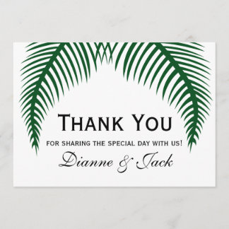 Tropical Palm Blätter Hochzeit Vielen Dank Dankeskarte