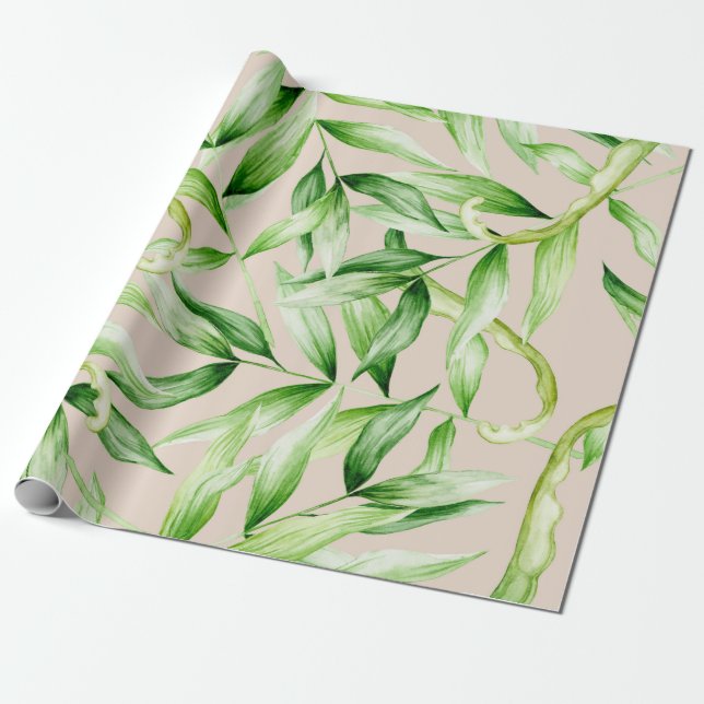Tropical Palm Blätter Muster Geschenkpapier (Ungerollt)
