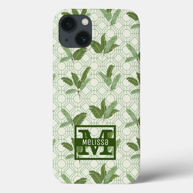 Tropical Palm Blätter | Name hinzufügen Case-Mate iPhone Hülle (Rückseite)