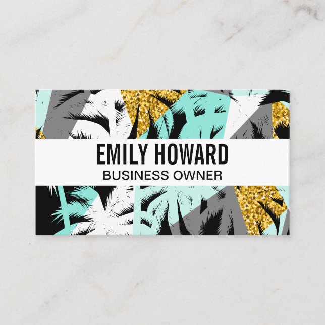 Tropical Palm Blätter | Natural Business Card Visitenkarte (Vorderseite)