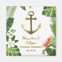 Tropical Palm Blätter Nautical Anchor Gastgeschenk