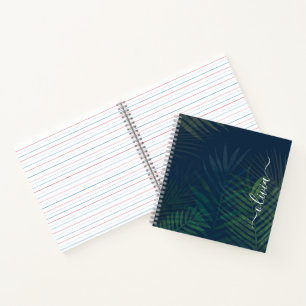 Tropical Palm Blätter Notebook - Dunkelgrüner Dsch Notizbuch