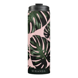 Tropical Palm Blätter Personalisiert Name Tote Bag Thermosbecher