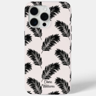 Tropical Palm Blätter Schwarz-weiß Case-Mate iPhone Hülle