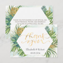 Tropical Palm Blätter Sommerhochzeit Dankeschön Ca Dankeskarte
