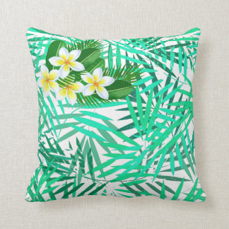 Tropical Palm Blätter und Blume Muster Kissen