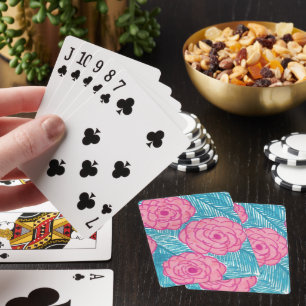 Tropical Palm Blätter und Blume Spielkarten