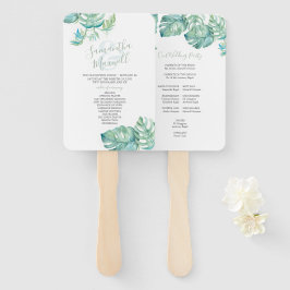 Tropical Palm Blätter Wasserfarbenhochzeit Fächer