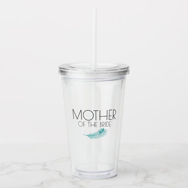 Tropical Palm Blätter Wedding Bachlorette Party Acryltrinkbecher (Vorderseite)