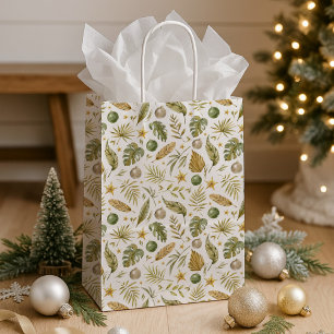 Tropical Palm Blätter Weihnachten Mittlere Geschenktüte