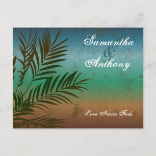 Tropical Palm Branch Beach Einladung zur Hochzeit